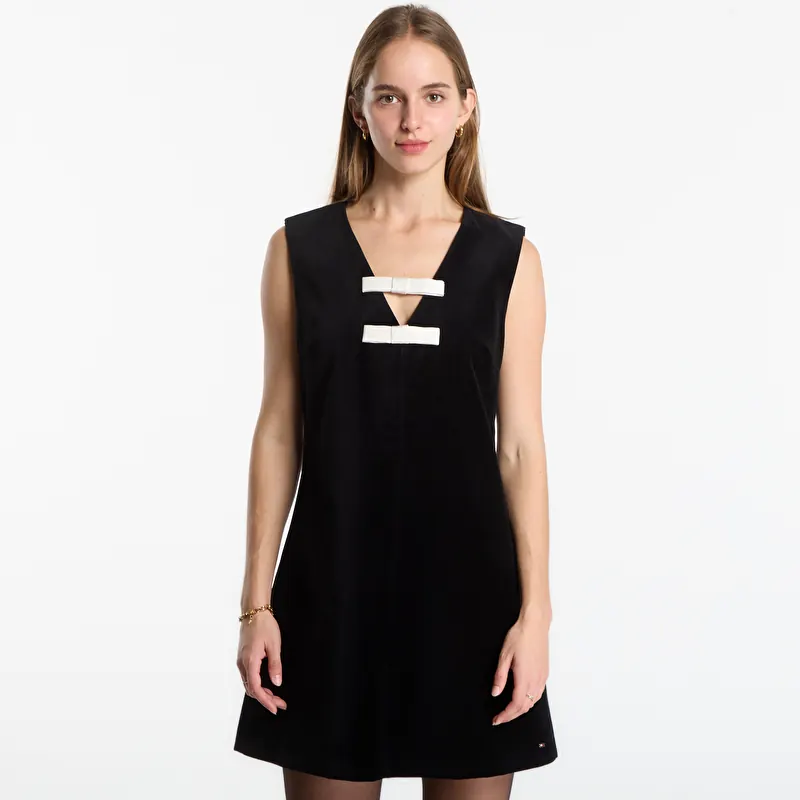 Oblečenie Tommy Hilfiger Velvet Bow Dress Sleeveless Black