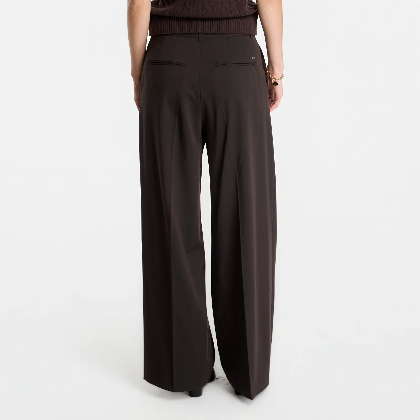 Pants Tommy Hilfiger Viscose Blend Wide Leg Chocolate
