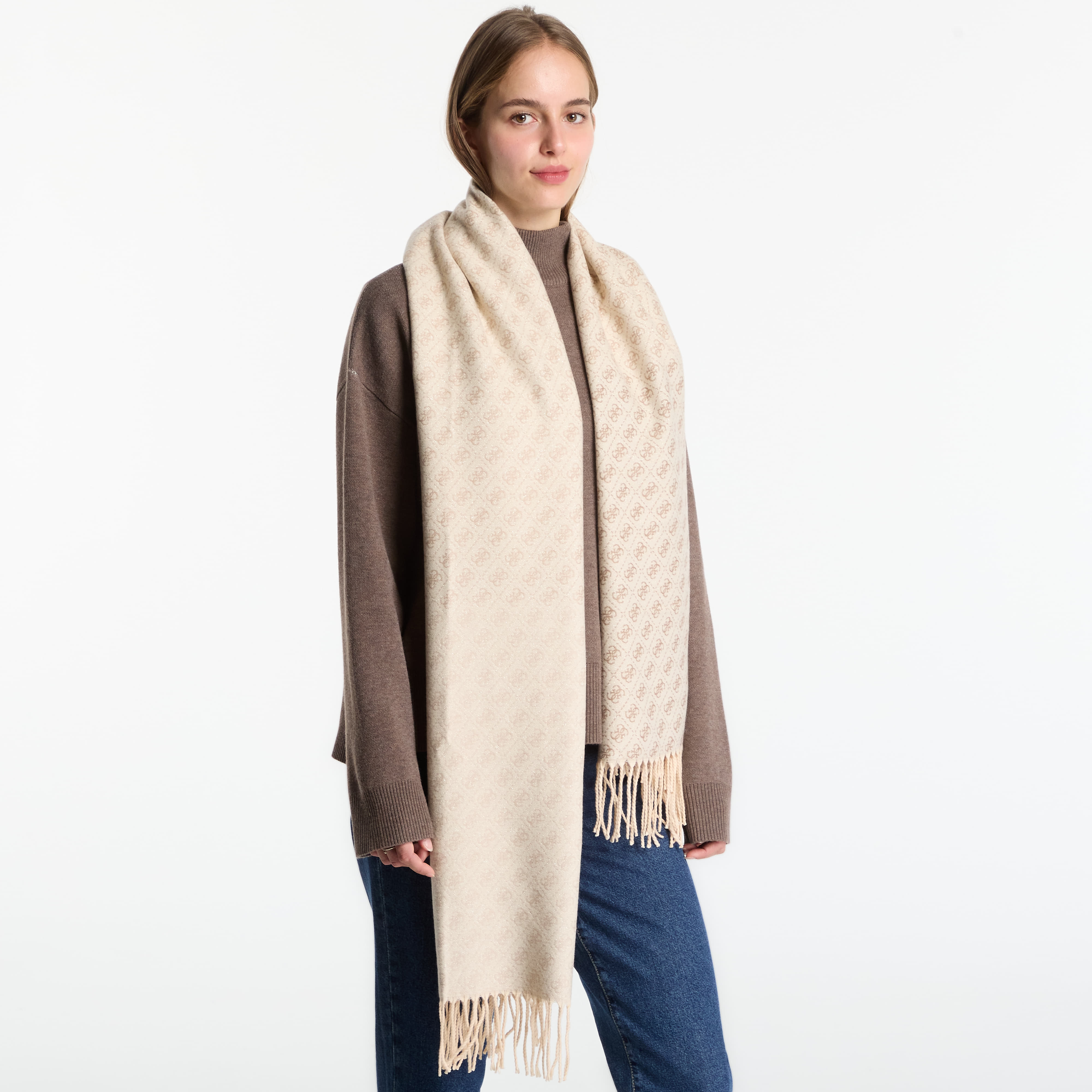 Шал GUESS Scarf Taupe/ Multi Universal