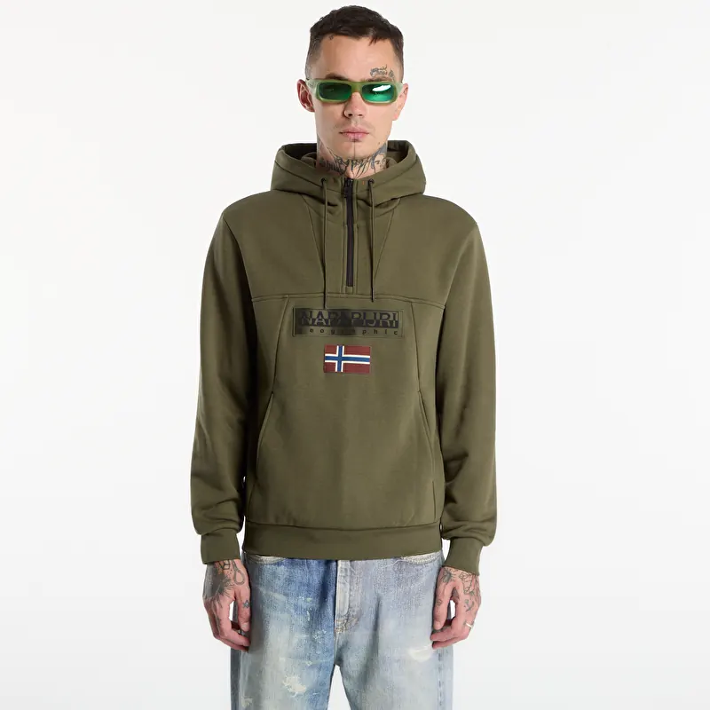 Sudadera Napapijri Burgee Half-Zip Hoodie 2.0 Olive Night