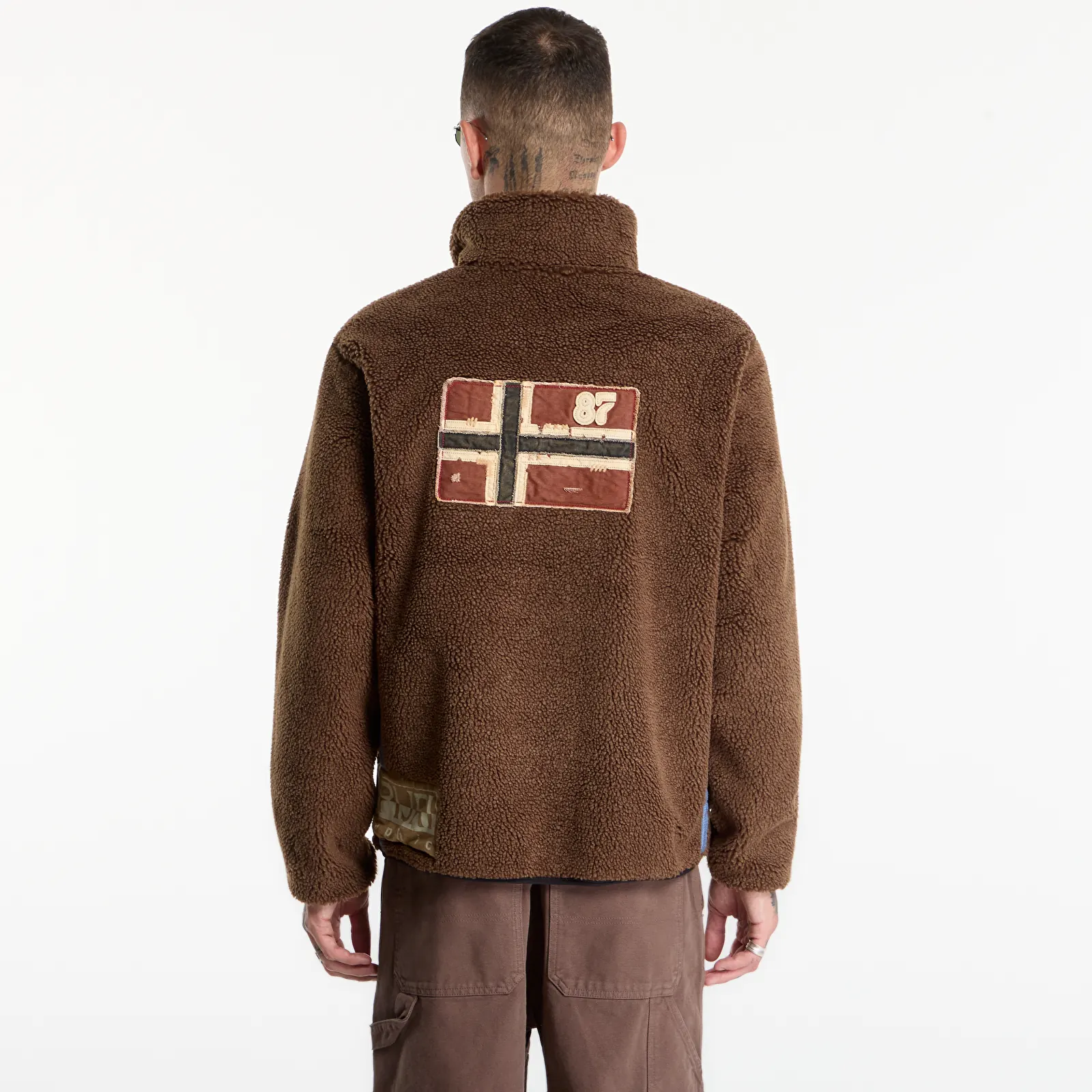 Férfi kapucnis pulcsik Napapijri T-Archive Fleece Full-Zip Demitasse