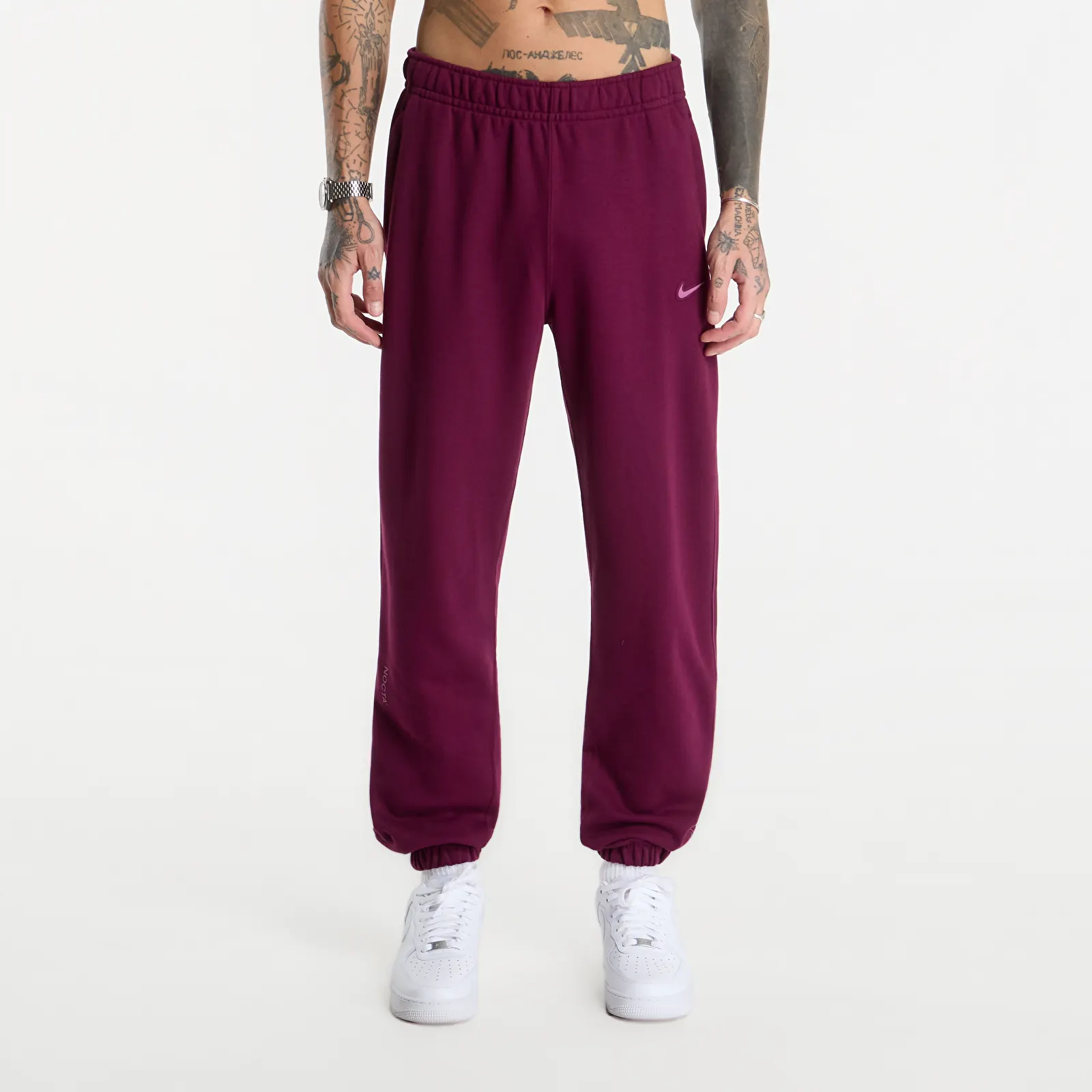 Men's sweatpants Nike x NOCTA Fleece CS Sweatpants Bordeaux/ Light Bordeaux