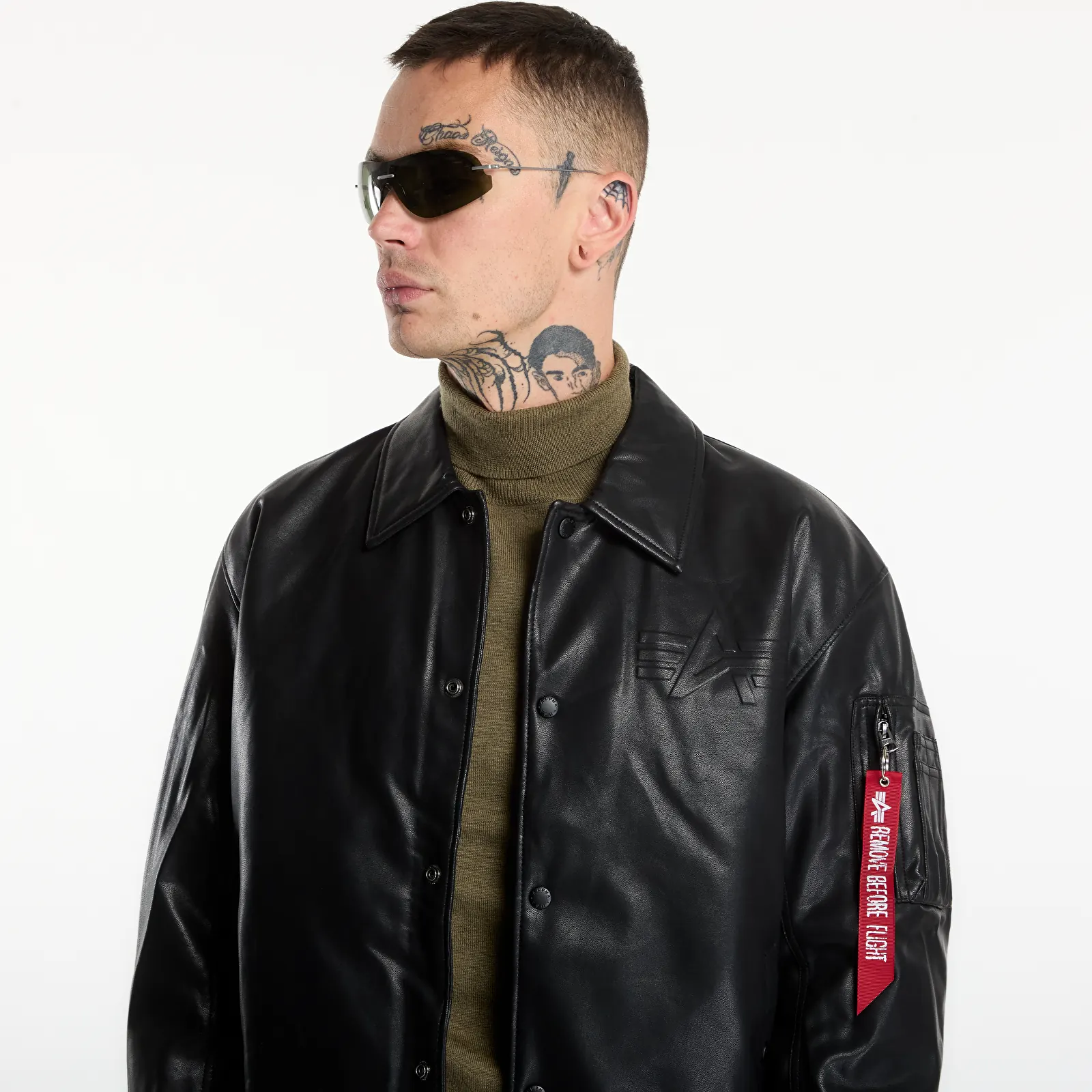 Giacche da uomo Alpha Industries PU College Jacket Black