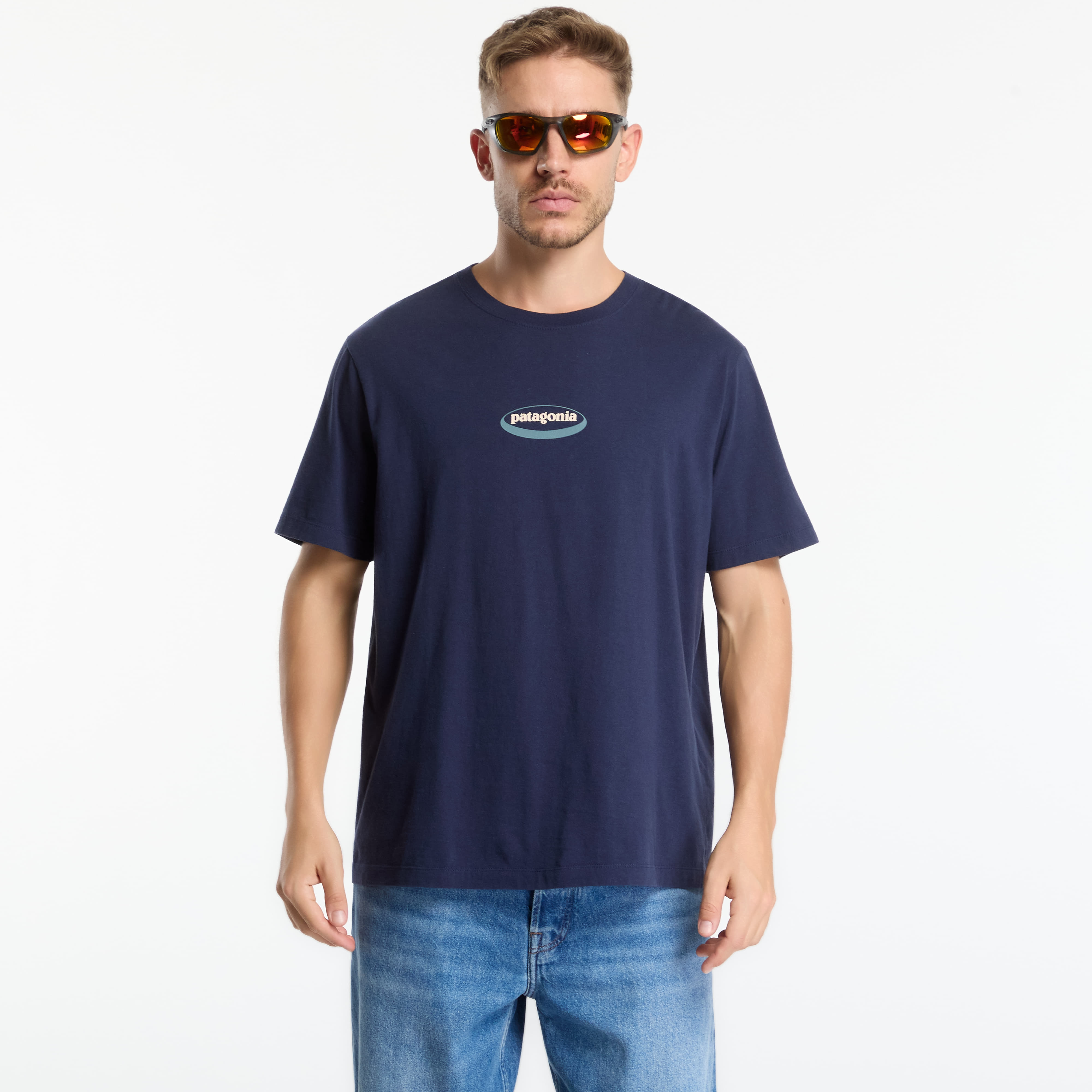Тениска Patagonia '95 Oval Logo T-Shirt New Navy: Kaleido XL