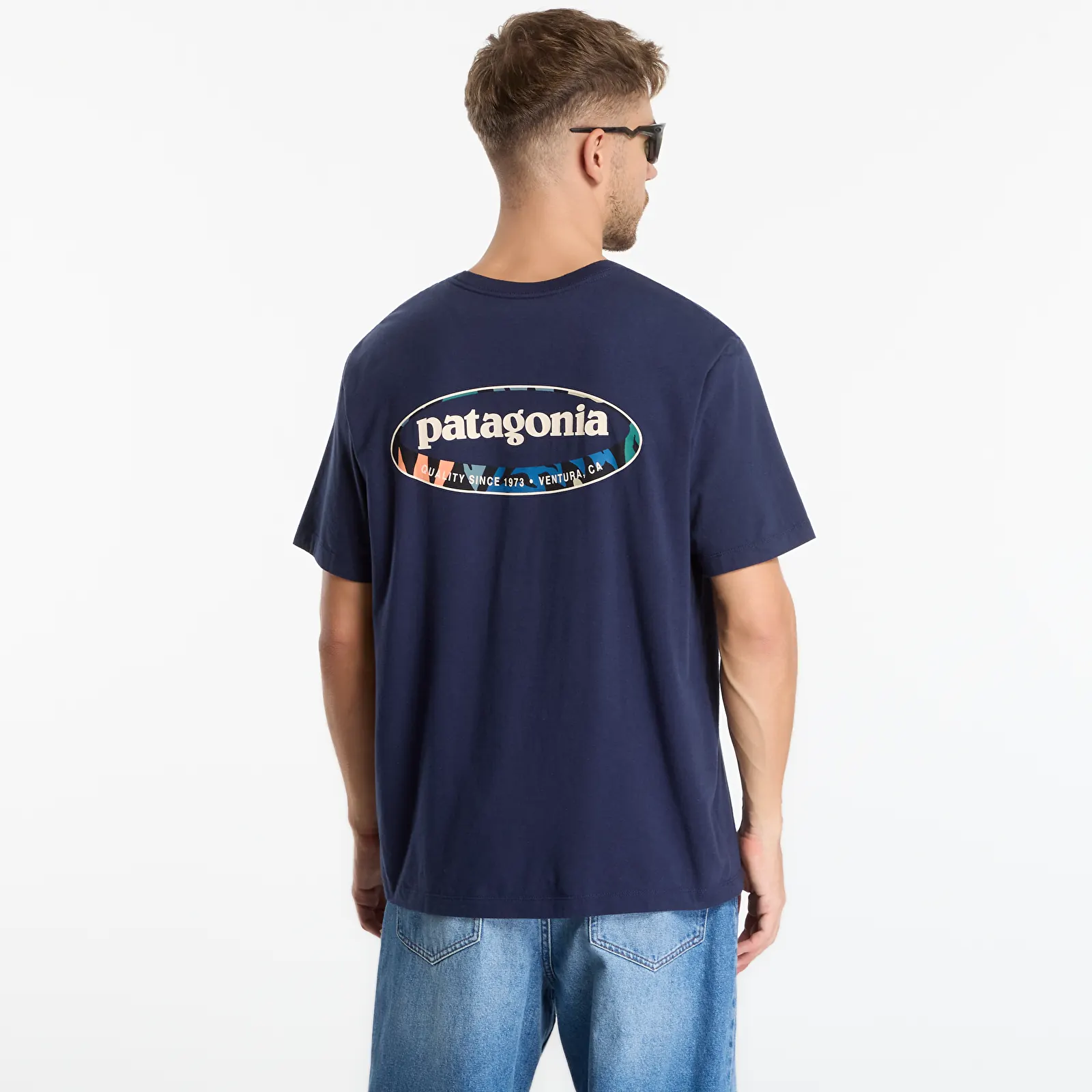 Magliette Patagonia '95 Oval Logo T-Shirt New Navy: Kaleido