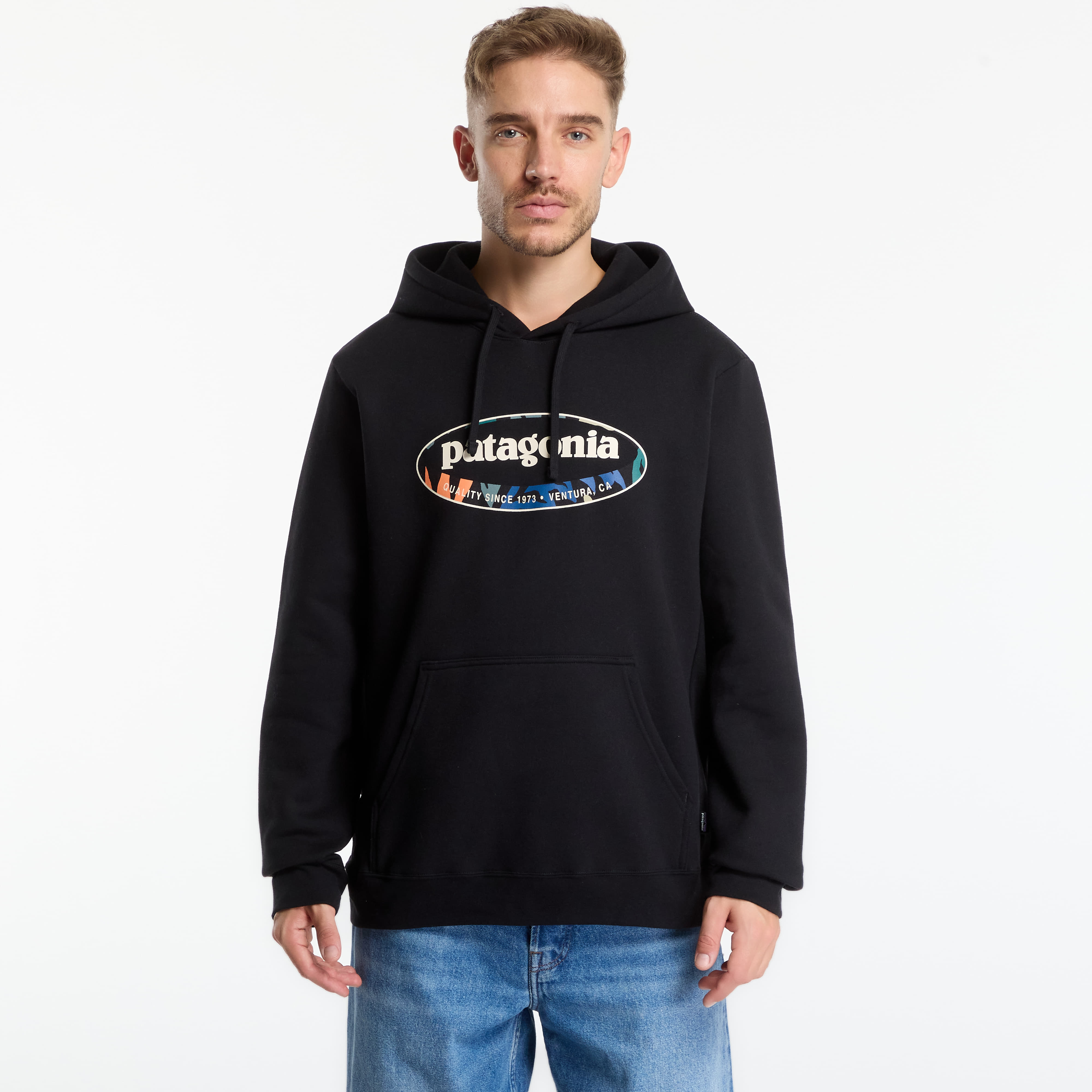 Суитшърт Patagonia '95 Oval Logo Uprisal Hoody Black: Kaleido M