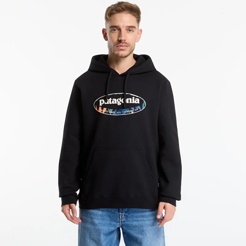 Sweatshirt Patagonia '95 Oval Logo Uprisal Hoody Black: Kaleido