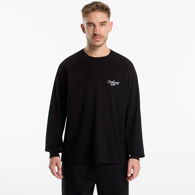 T-paita Carhartt WIP L/S Signature Rib T-Shirt UNISEX Black/ White