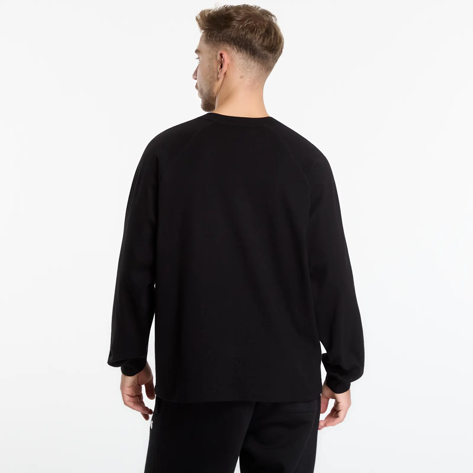 T-shirts homme Carhartt WIP L/S Signature Rib T-Shirt UNISEX Black/ White
