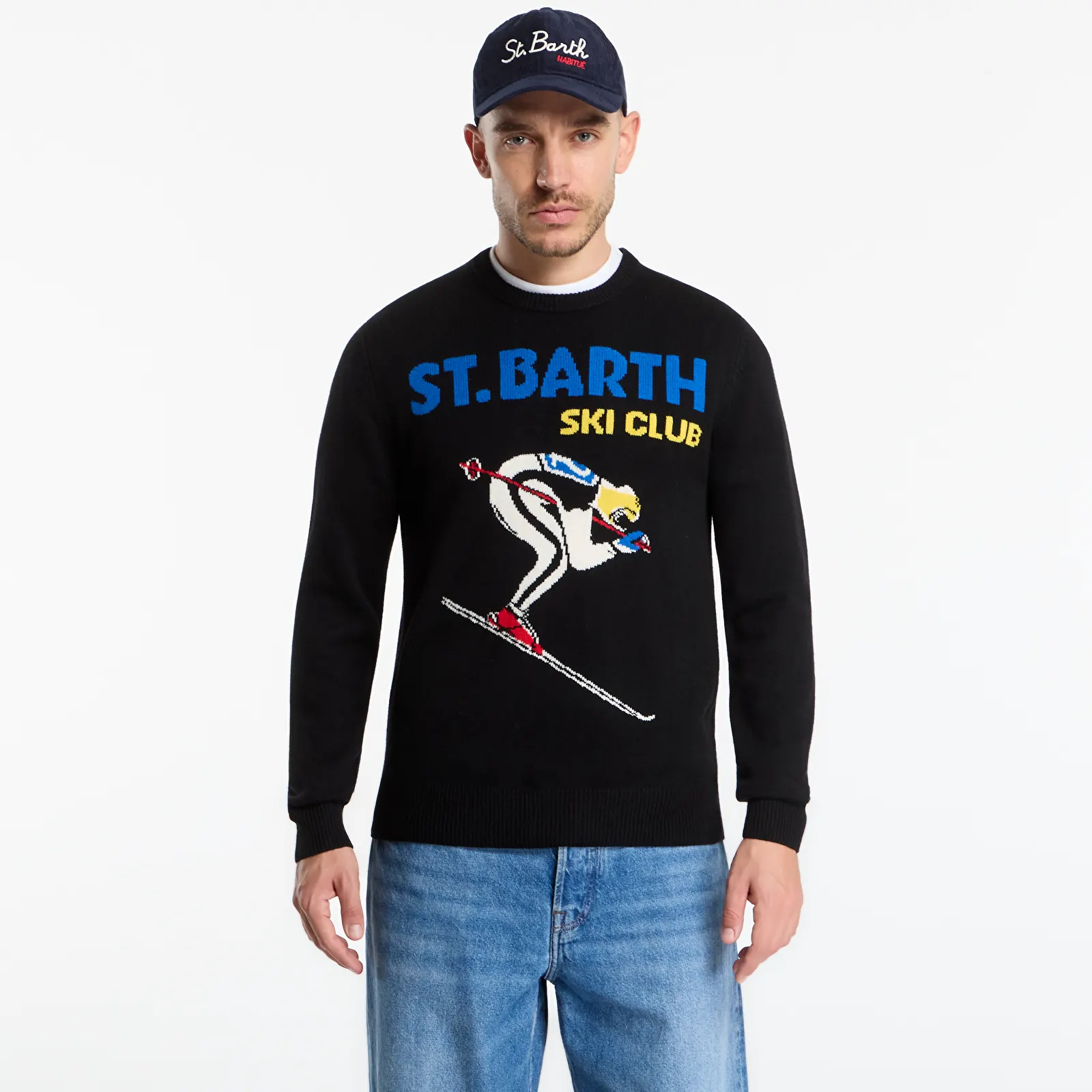 Pulls MC2 Saint Barth Heron C Sweater SB Ski Club Stylized