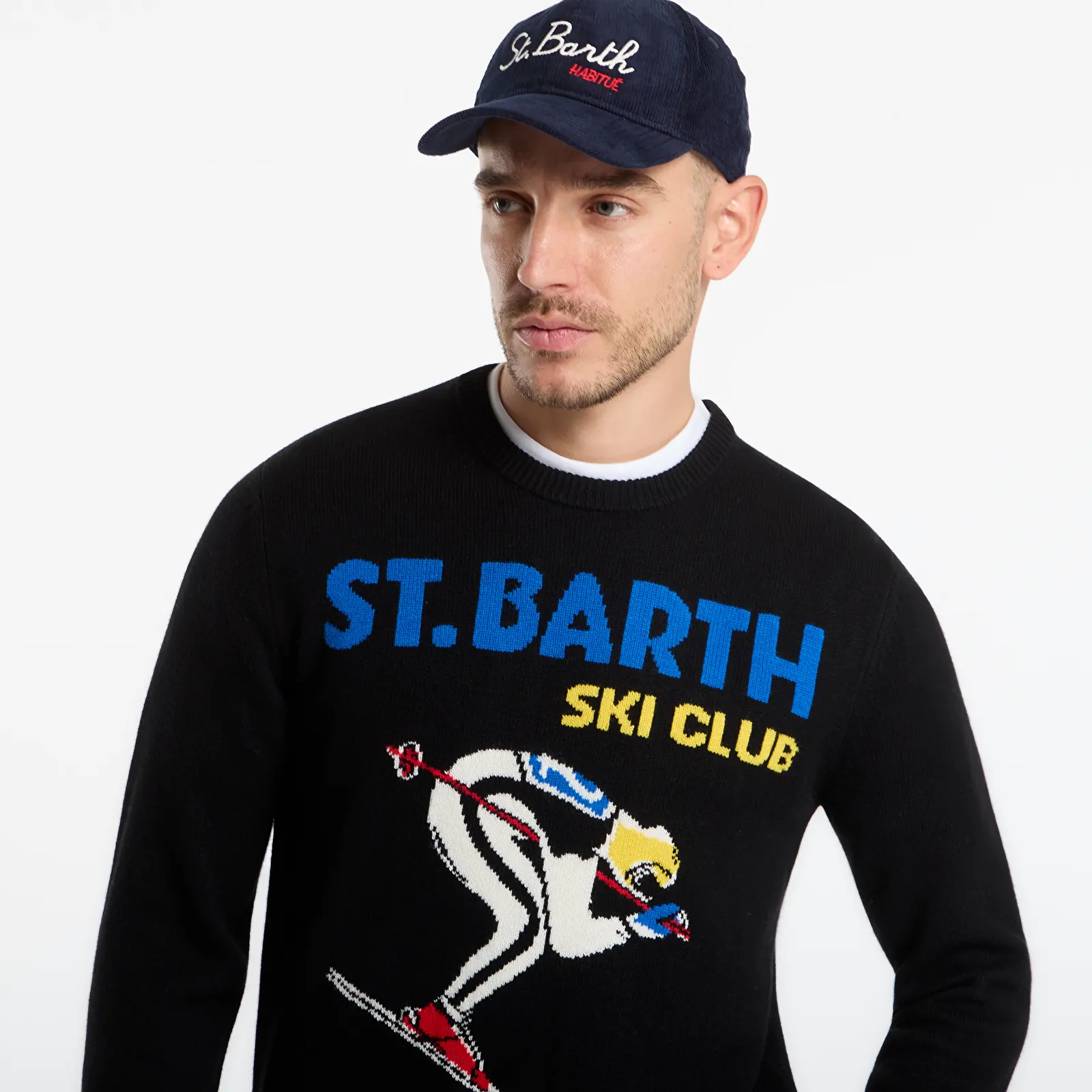 Pulls MC2 Saint Barth Heron C Sweater SB Ski Club Stylized
