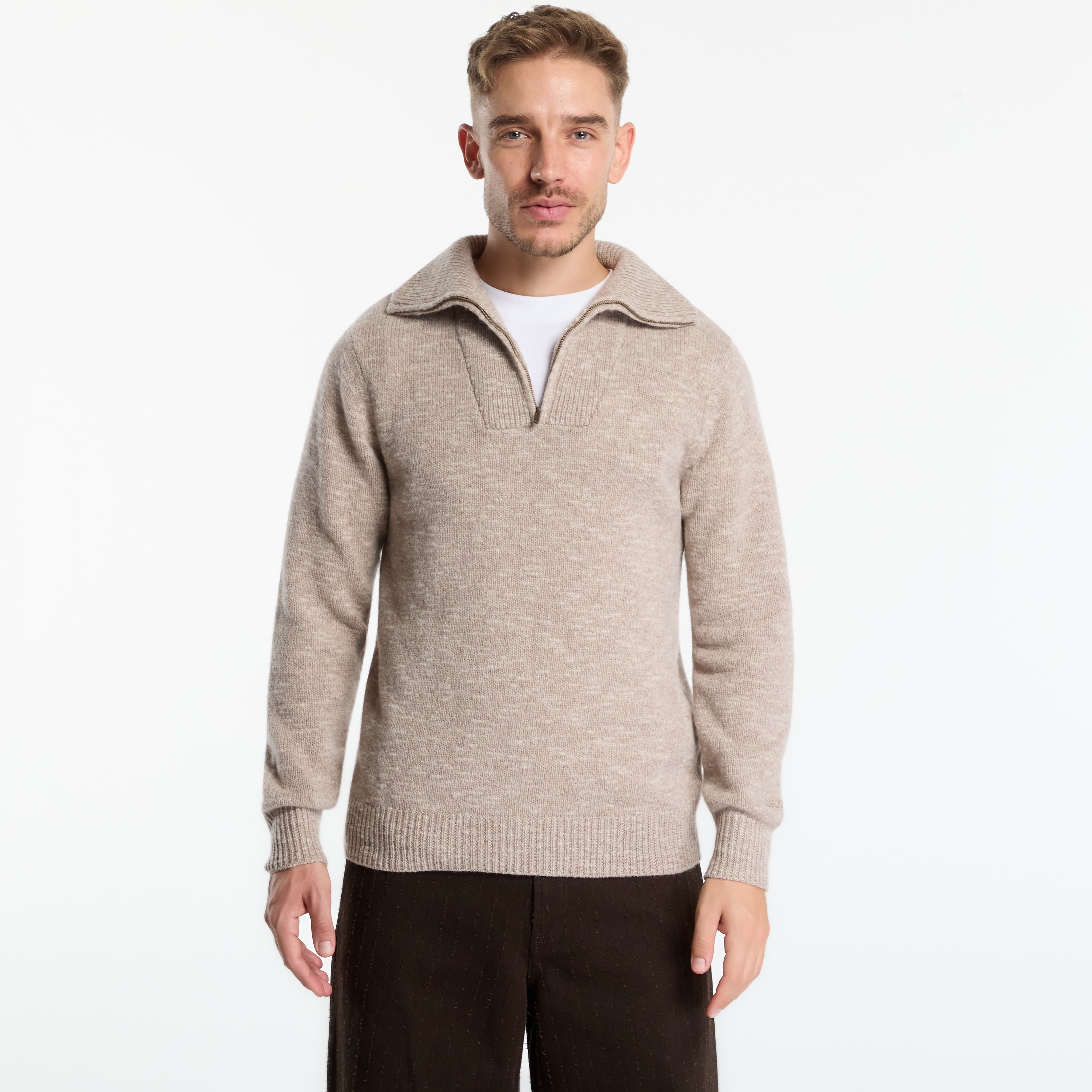 Пуловер MC2 Saint Barth Wesley Mouline Turtleneck Sweater Beige L