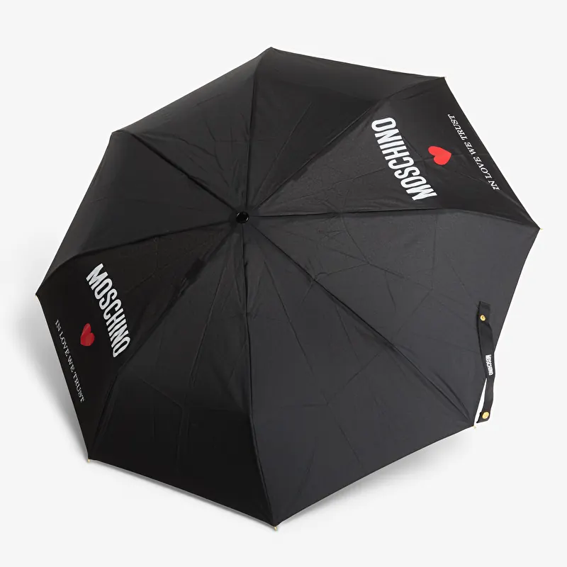 Moschino In Love We Trust Open Close Umbrella Black