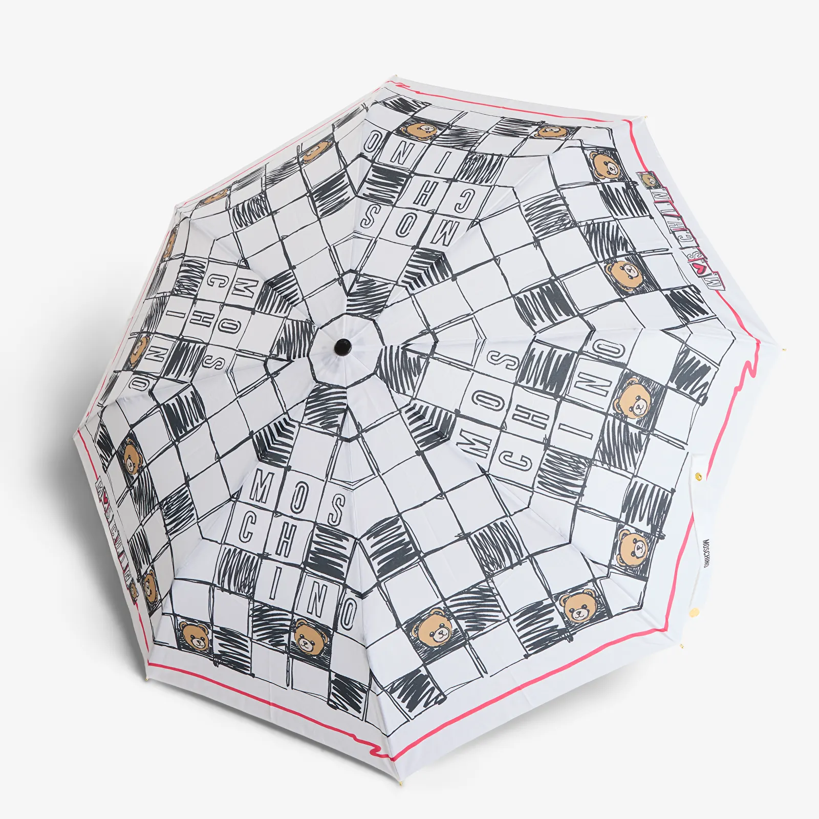 Autres accessoires Moschino Crosswords Open Close Umbrella White