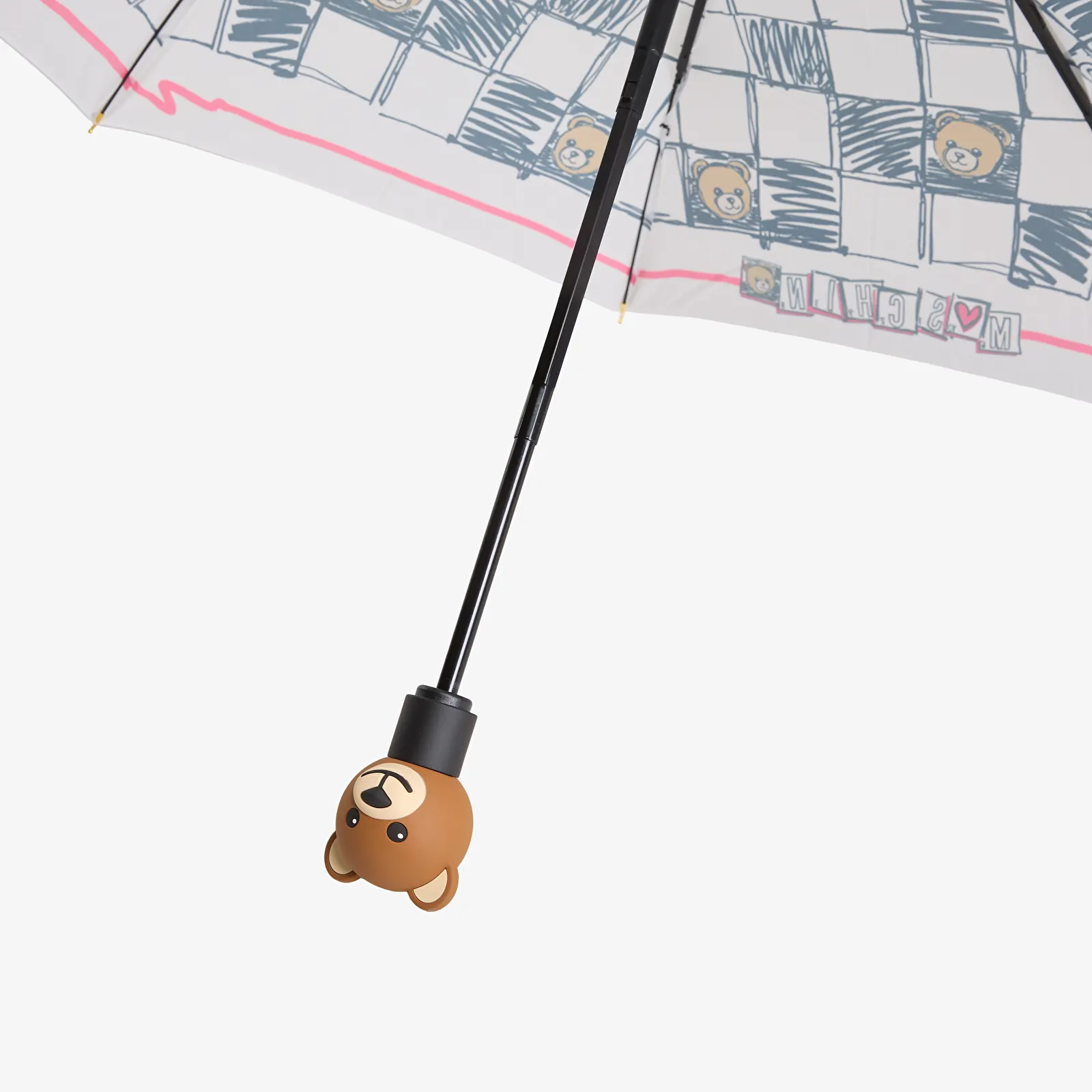 Autres accessoires Moschino Crosswords Open Close Umbrella White