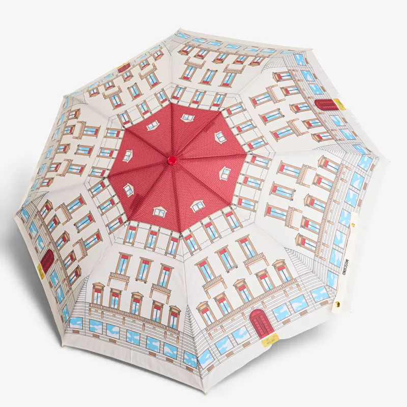 Moschino Maison Moschino Open Close Umbrella White/ Red