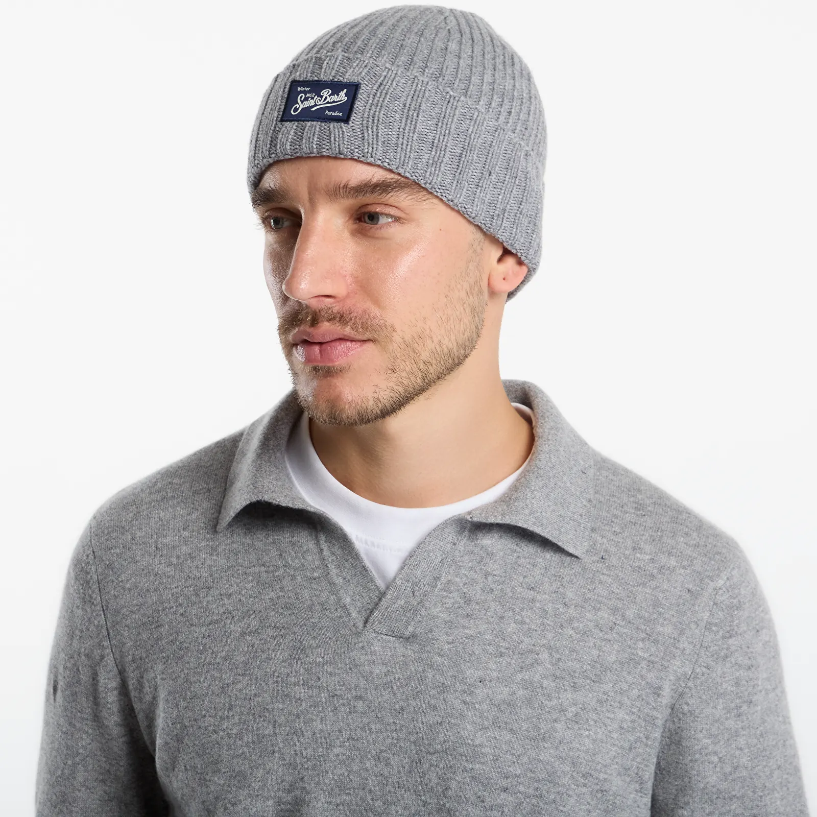 Sapkák MC2 Saint Barth Sheldon Beanie Grey Melange