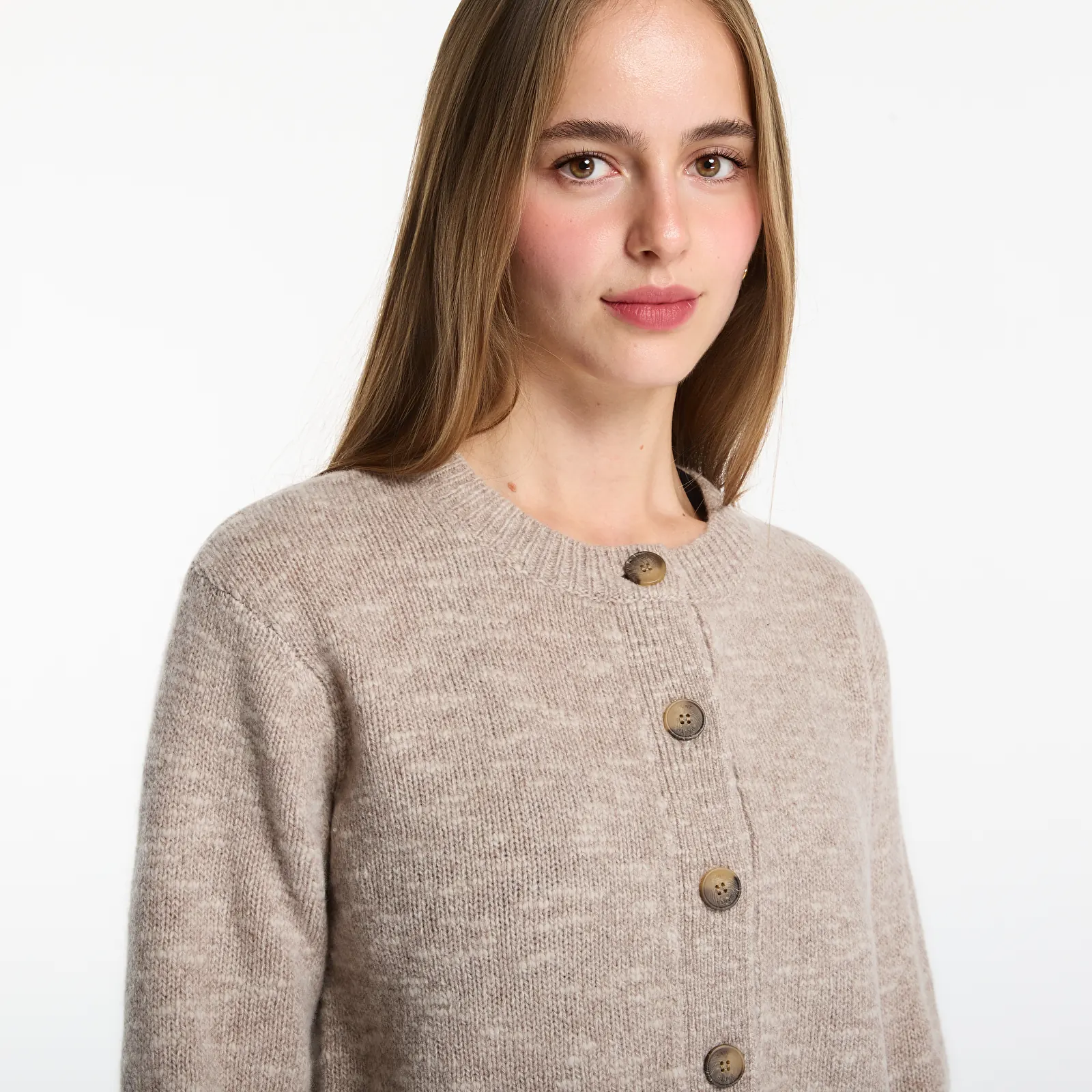 Sweaters MC2 Saint Barth Janou Mouline Cardigan Beige