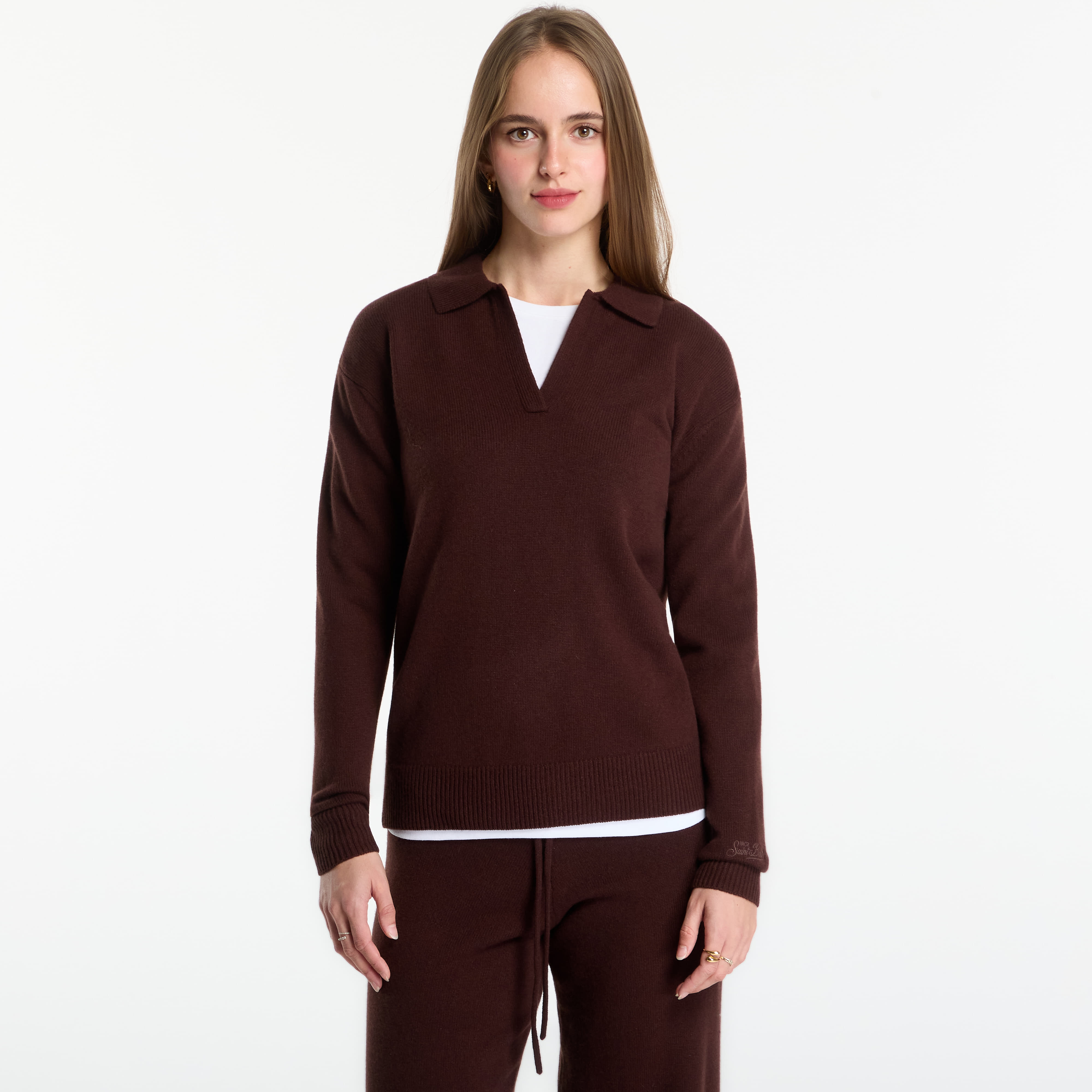 Пуловер MC2 Saint Barth Eze Wool Polo Brown S