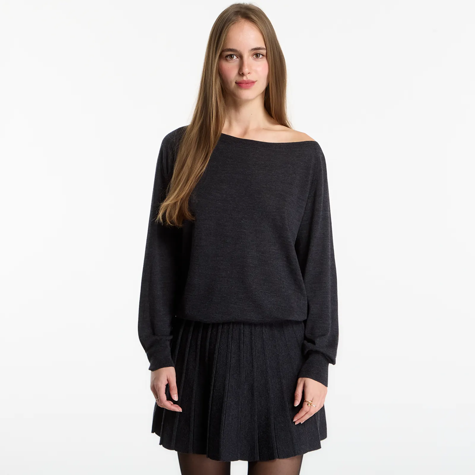 Tops MC2 Saint Barth Naty Merino Top Charcoal