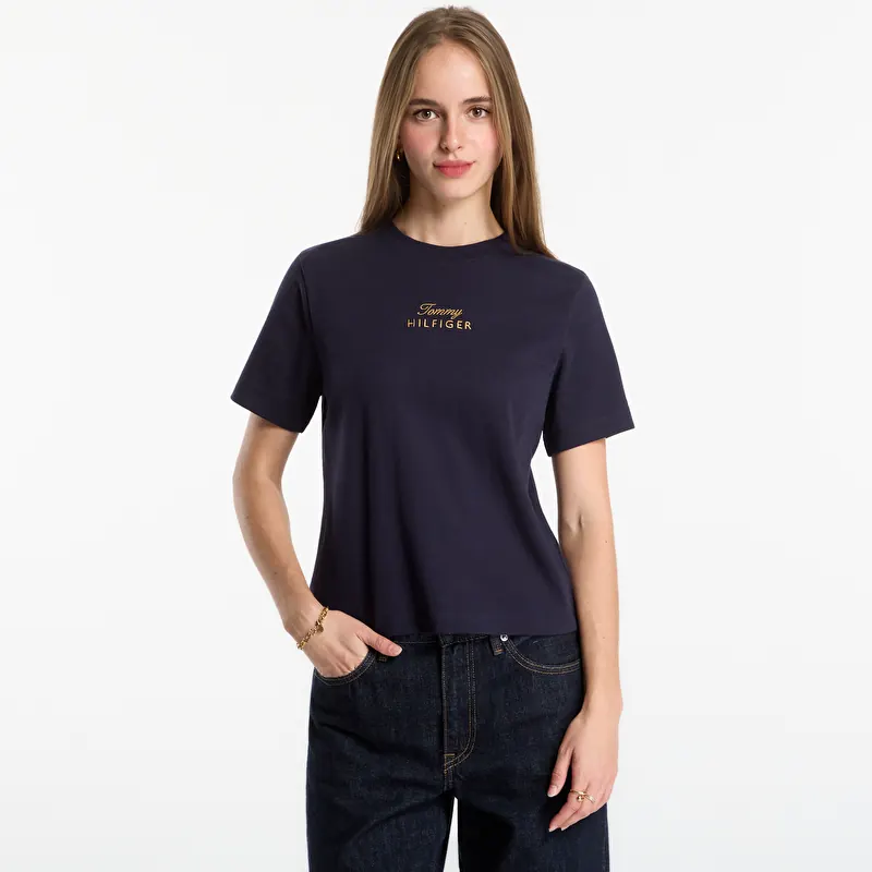 T-shirt Tommy Hilfiger Gold Script Mdrn C-Nk S/S Tee Space Blue