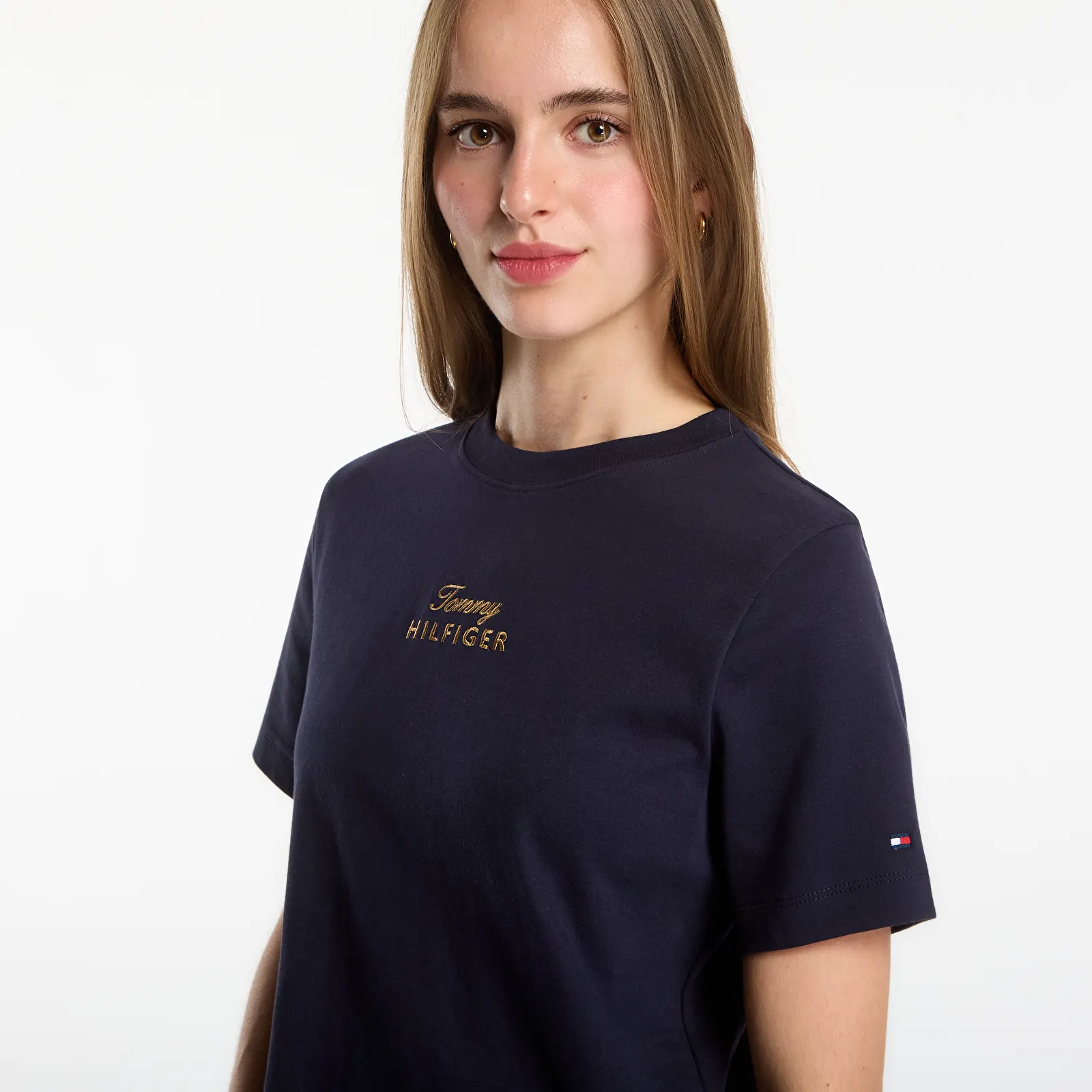 T-shirts  Tommy Hilfiger Gold Script Mdrn C-Nk S/S Tee Space Blue