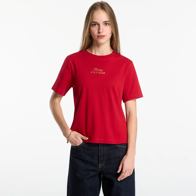 Футболка Tommy Hilfiger Gold Script Mdrn C-Nk S/S Tee Medium Red