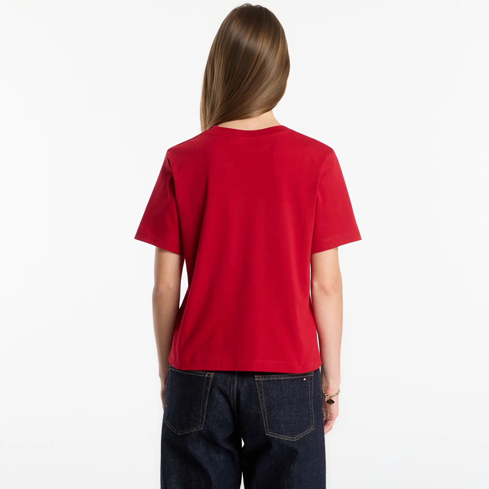 Magliette Tommy Hilfiger Gold Script Mdrn C-Nk S/S Tee Medium Red