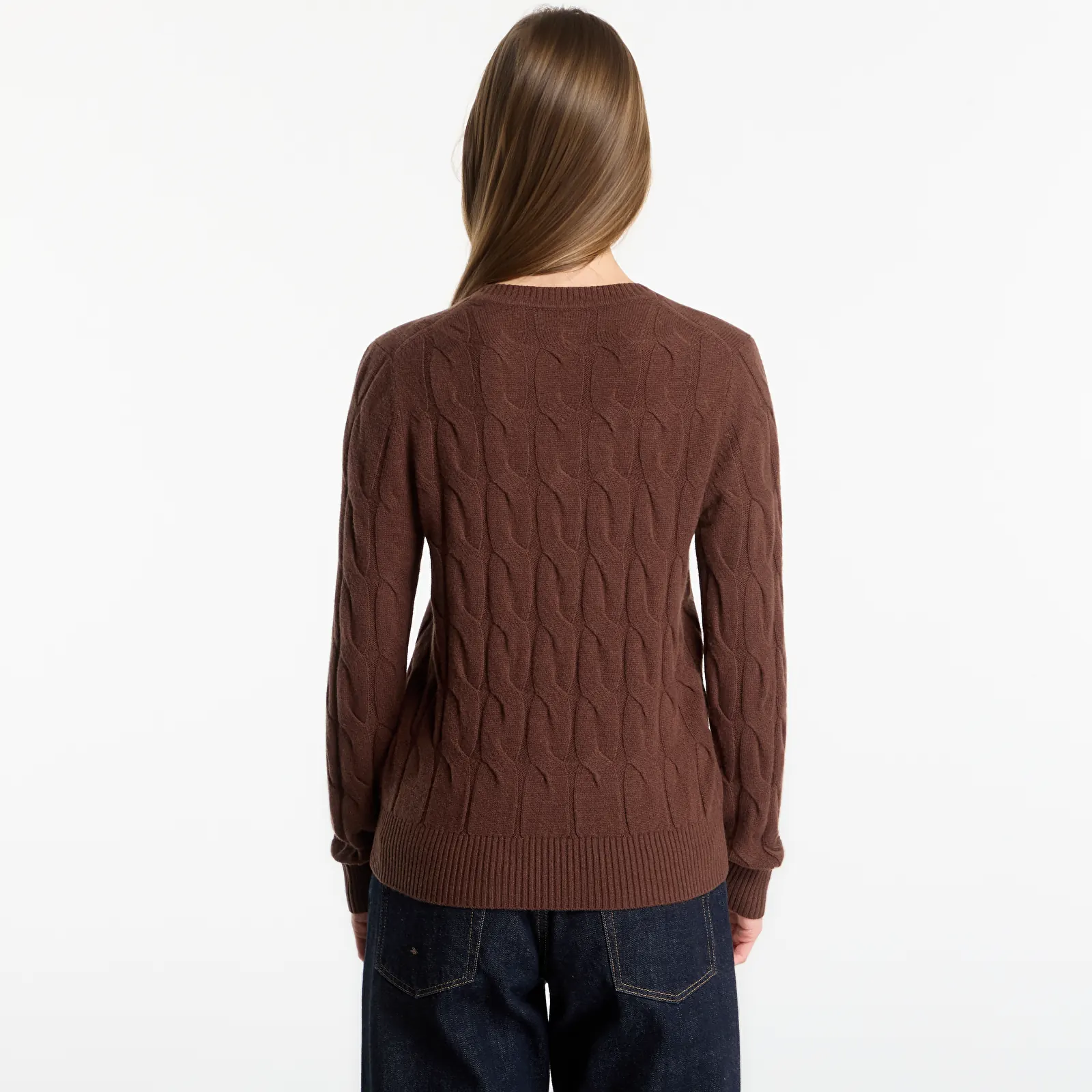 Pulls Tommy Hilfiger Soft Wool Cable C-Nk Ls Sweater Legacy Brown