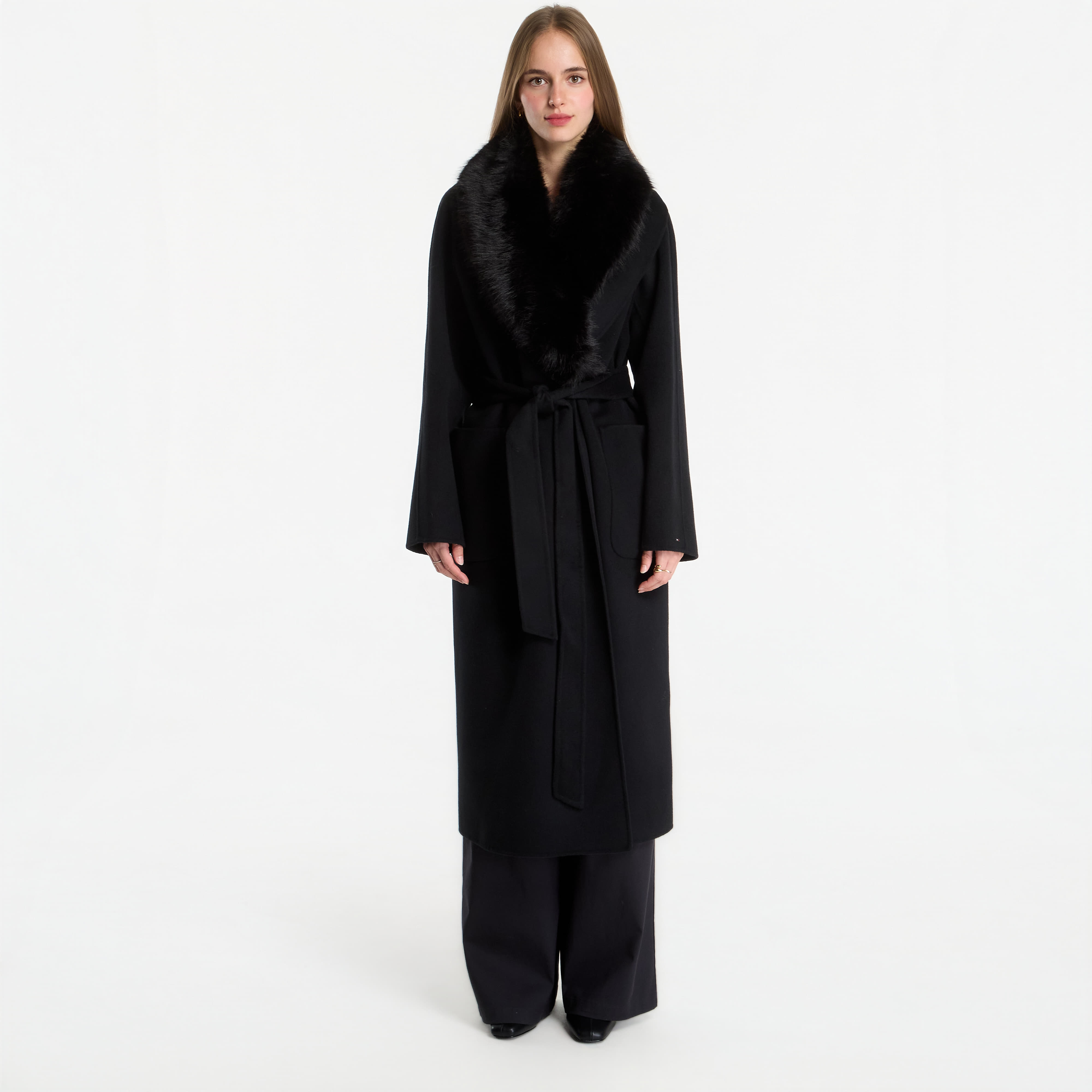 Палто Tommy Hilfiger Df Wool Reg Belted Coat Black 40