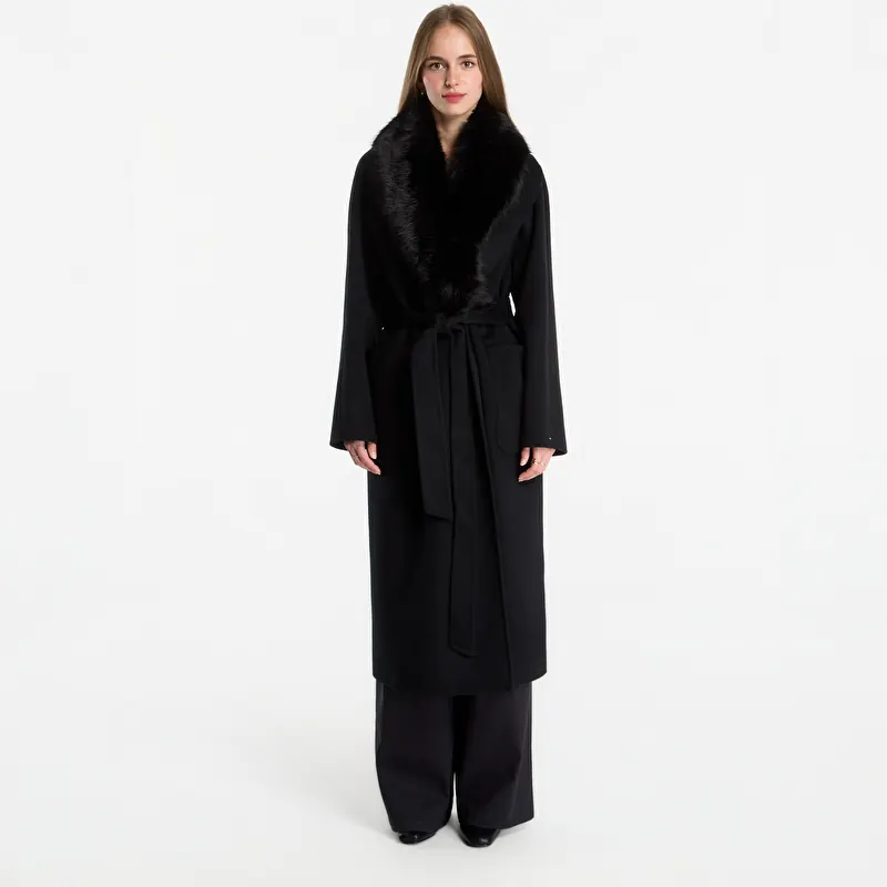 Frakk Tommy Hilfiger Df Wool Reg Belted Coat Black