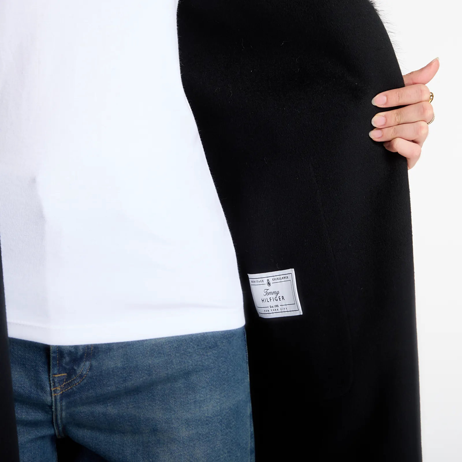 Cappotti  Tommy Hilfiger Df Wool Reg Belted Coat Black