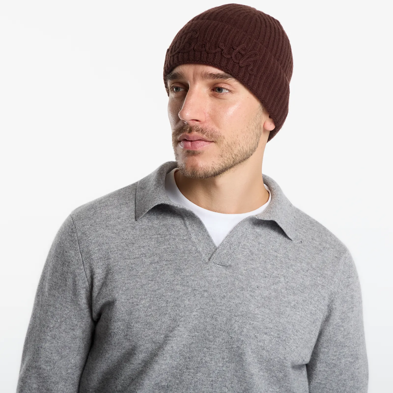 Mutsen MC2 Saint Barth Moss Tonal Wool Beanie Brown