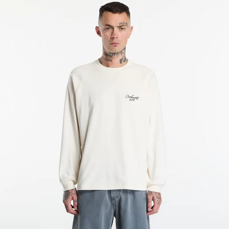Póló Carhartt WIP L/S Signature Rib T-Shirt UNISEX Wax/ Black