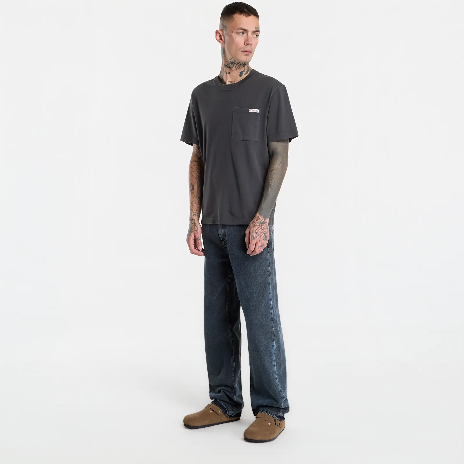 T-shirts til mænd Calvin Klein Jeans Ss Ez 20s Gmtdye Coi Grey