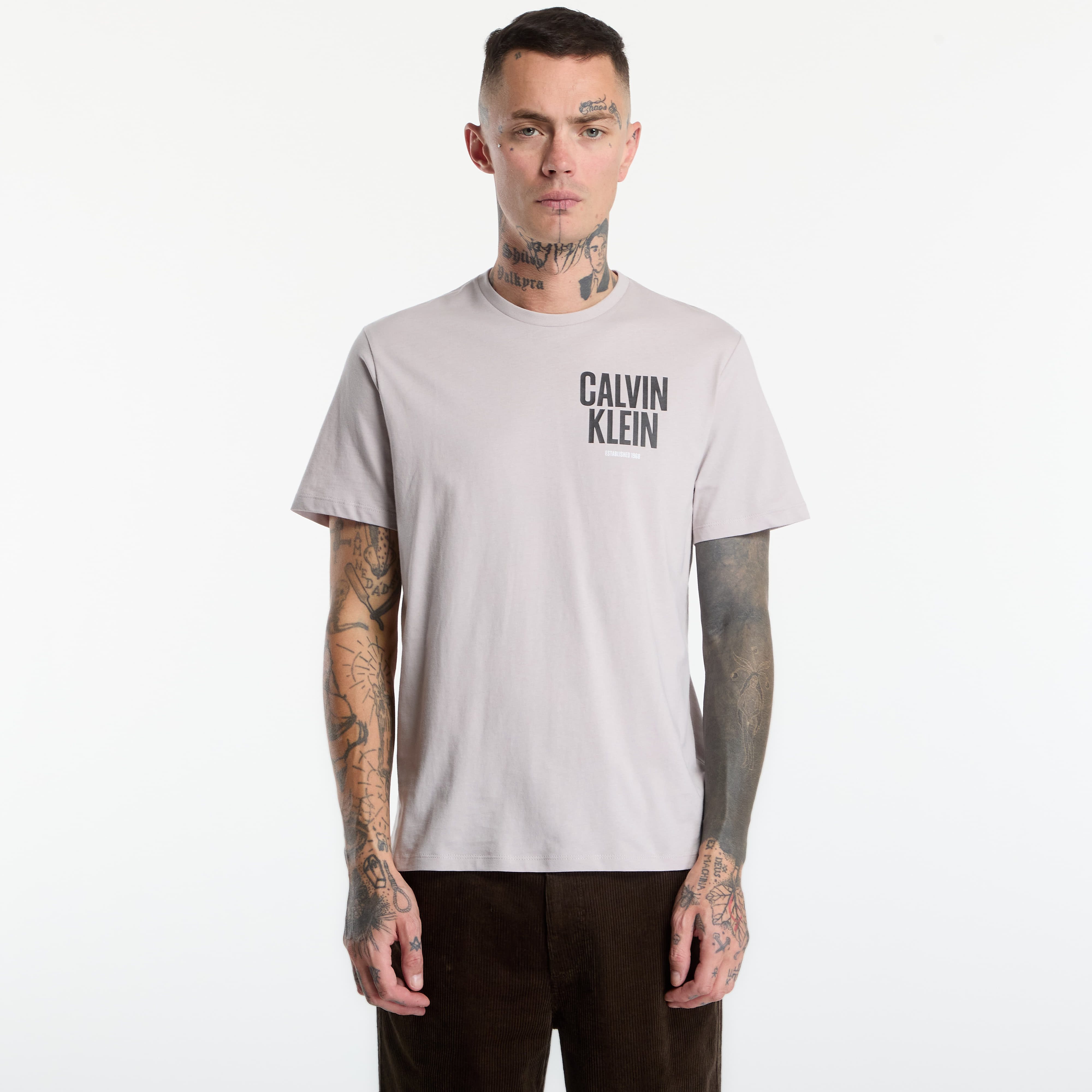 Тениска Calvin Klein Jeans Ss 30s Eu Block Font Grey L