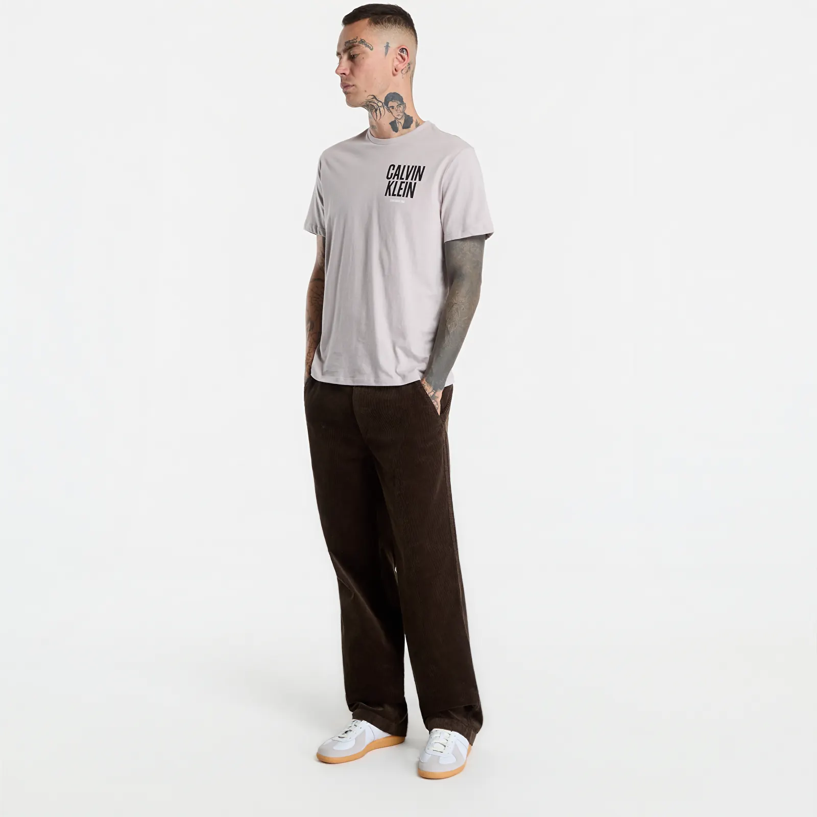 Vyriški marškinėliai Calvin Klein Jeans Ss 30s Eu Block Font Grey