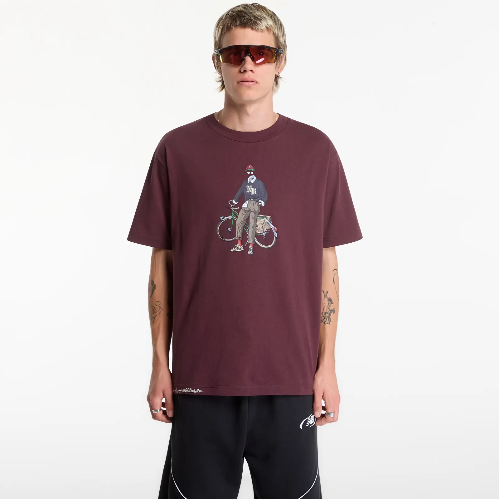 Мъжки тениски New Balance Varsity Bike T-Shirt Cherry Leather