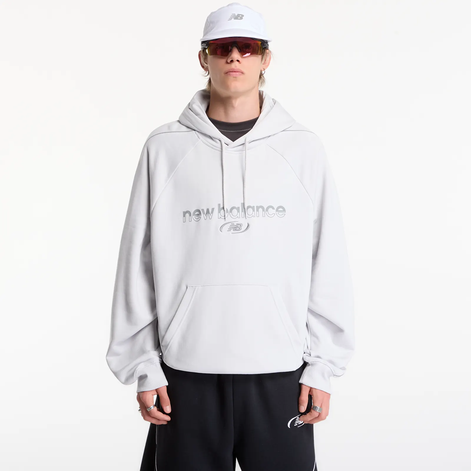 Gensere for menn New Balance Trackside French Terry Hoodie Grey Matter