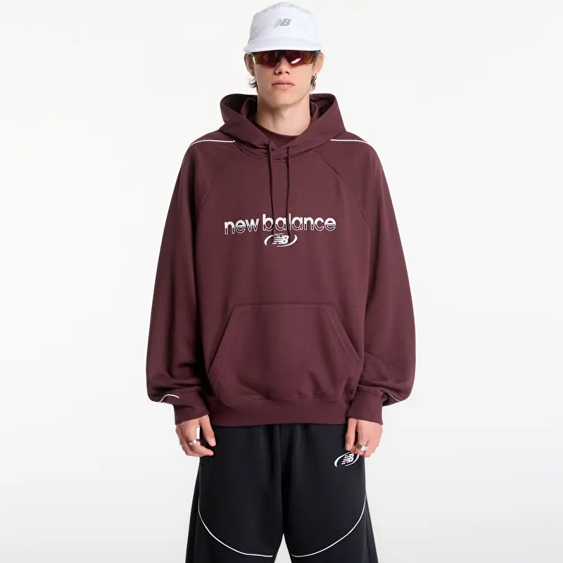 Sweatshirt New Balance Trackside French Terry Hoodie Cherry Leather