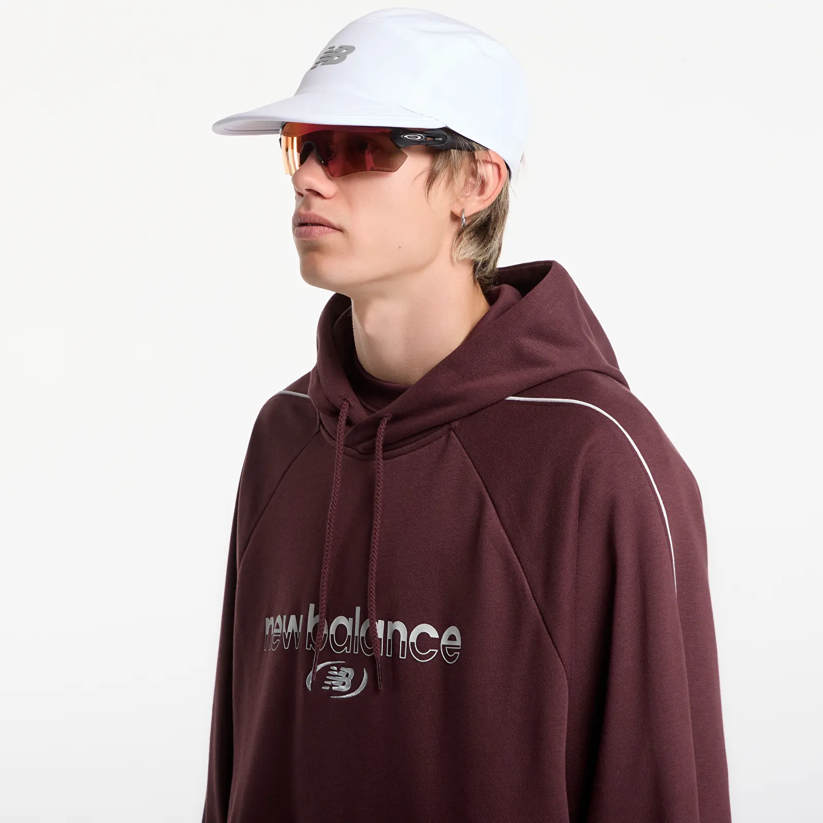 Ανδρικά φούτερ  New Balance Trackside French Terry Hoodie Cherry Leather