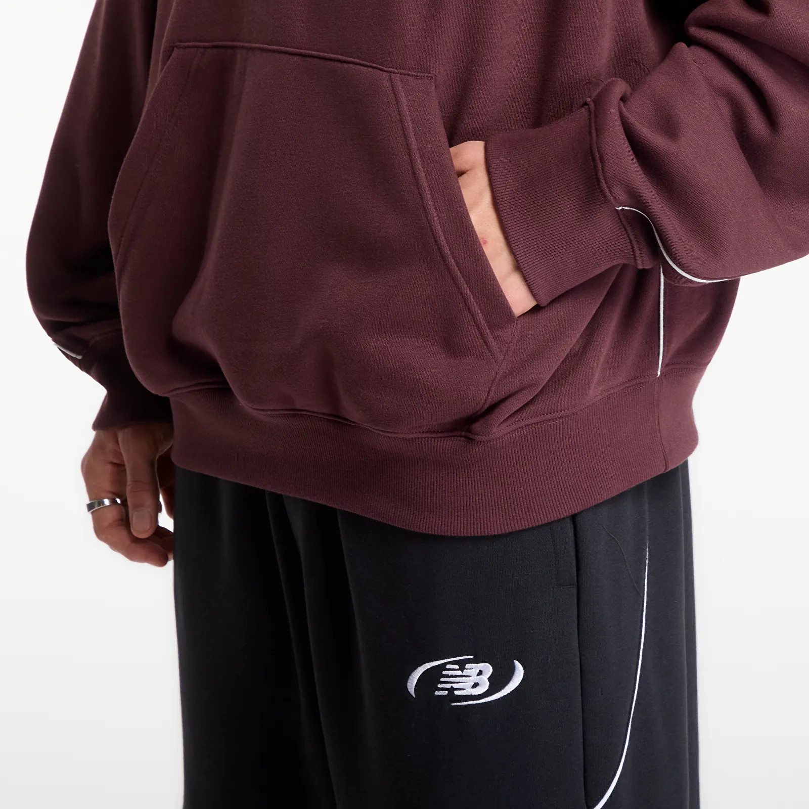 Ανδρικά φούτερ  New Balance Trackside French Terry Hoodie Cherry Leather