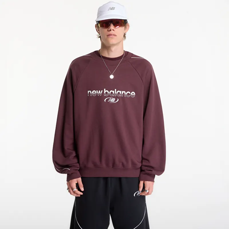 Sweatshirt New Balance Trackside French Terry Crew Cherry Leather