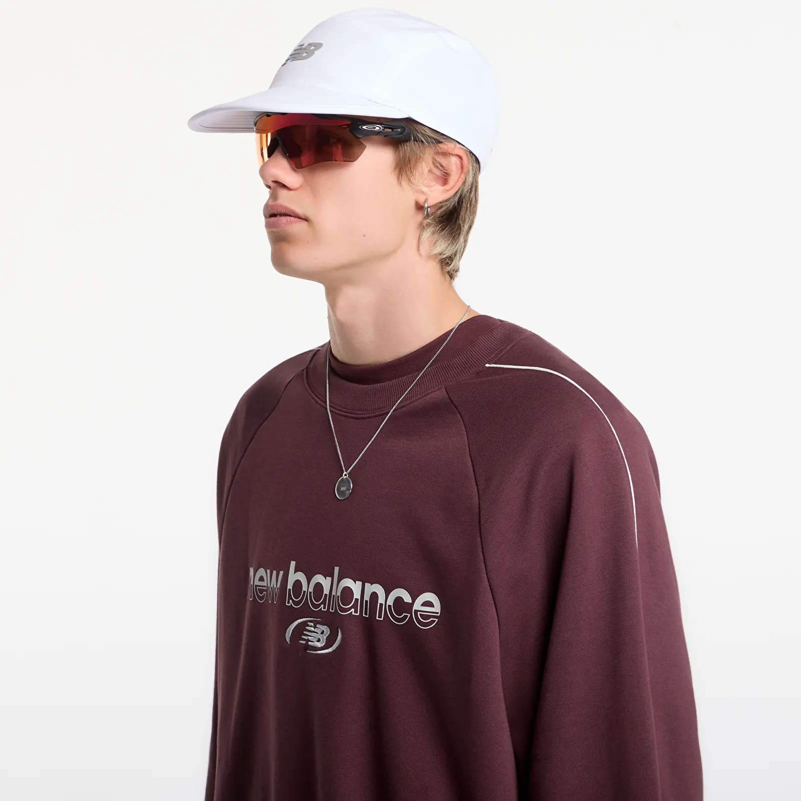 Men's sweatshirts New Balance Trackside French Terry Crew Cherry Leather