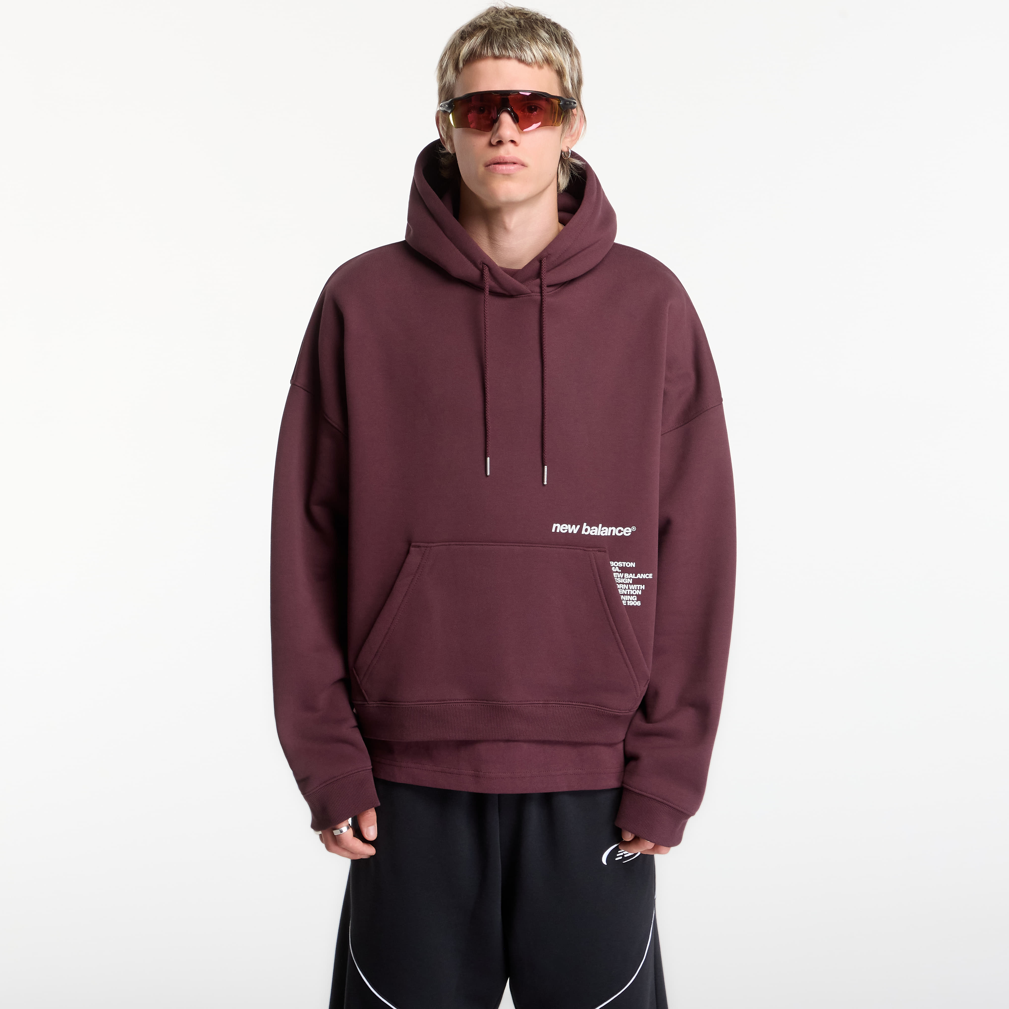 Суитшърт New Balance Street Classics OH Hoodie Cherry Leather S