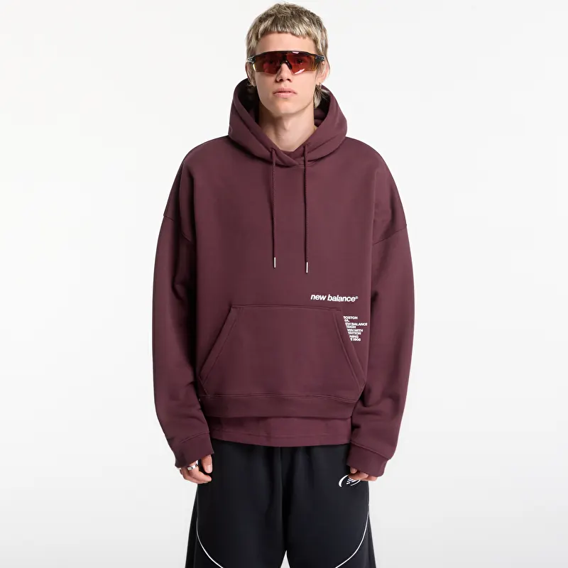 Mikina New Balance Street Classics OH Hoodie Cherry Leather