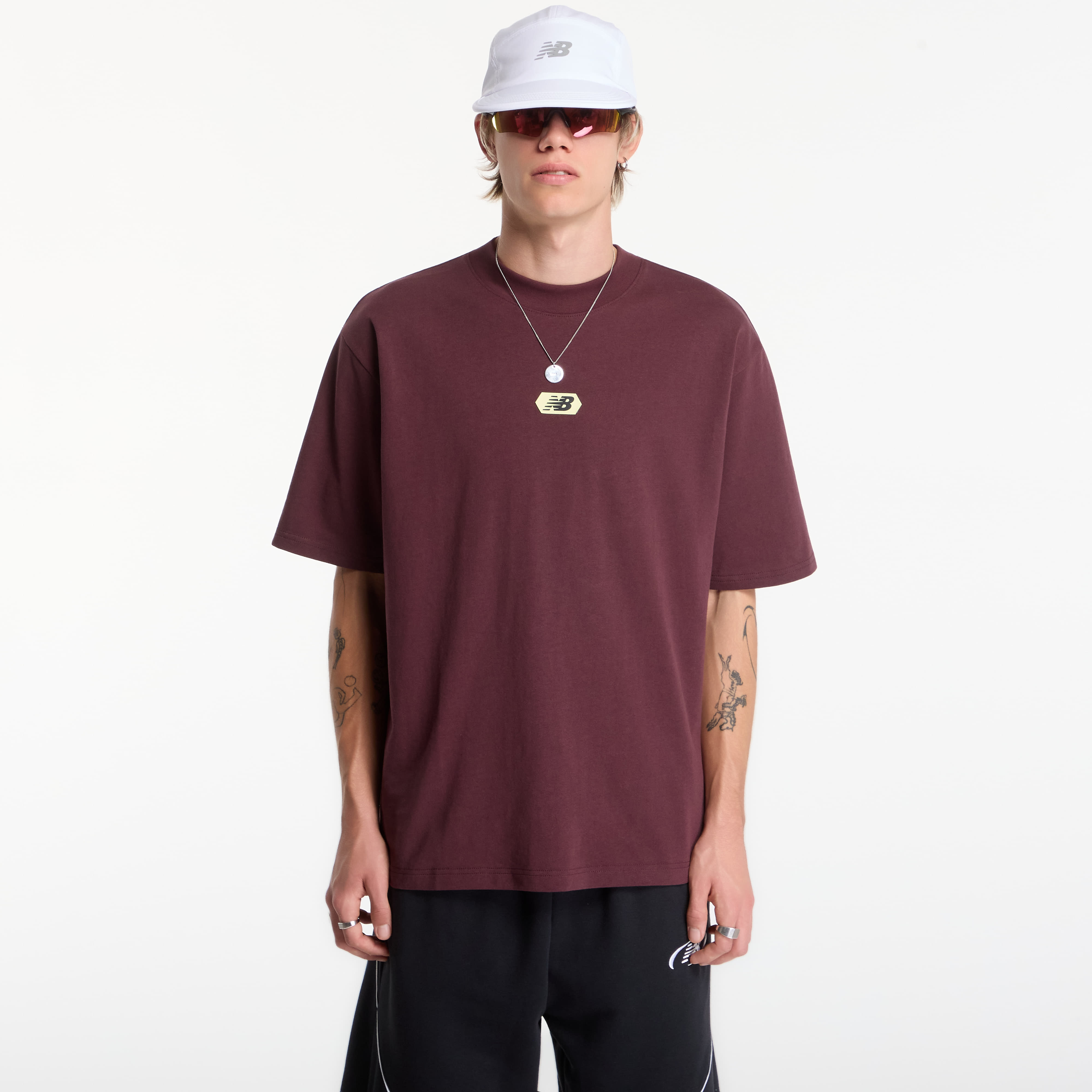 Тениска New Balance Street Classics Multi Blur T-Shirt Cherry Leather L