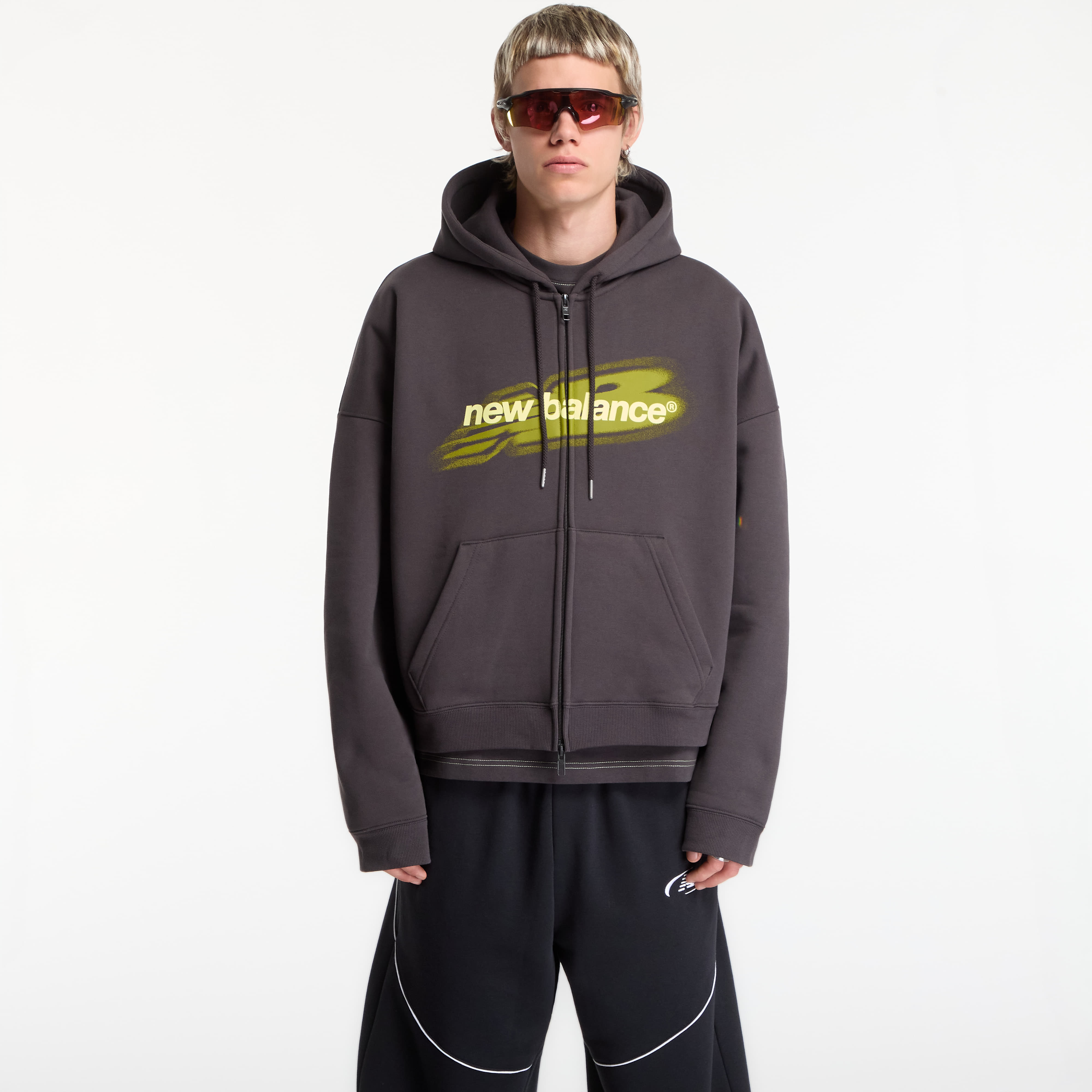Суитшърт New Balance Street Classics Distort FZ Hood Black Cement S