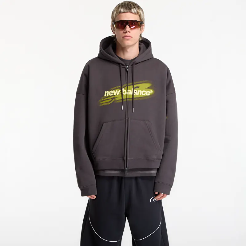Mikina New Balance Street Classics Distort FZ Hood Black Cement