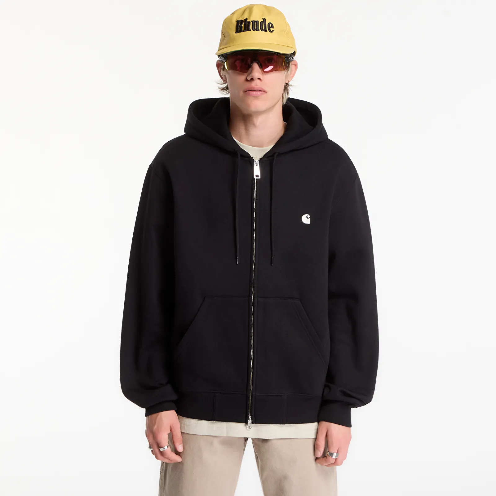 Sweats à capuche homme Carhartt WIP Hooded Mack Jacket UNISEX Black/ Wax